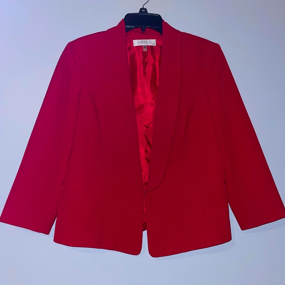 🌹Kasper Women's Red Blazer Jacket